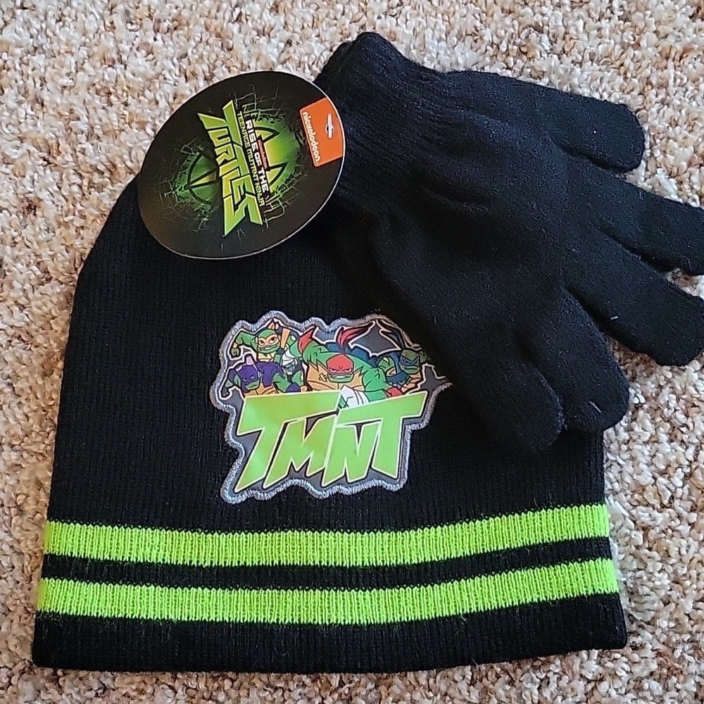 Teenage Mutant Ninja Turtles toque and mini glove set, kid, nwt